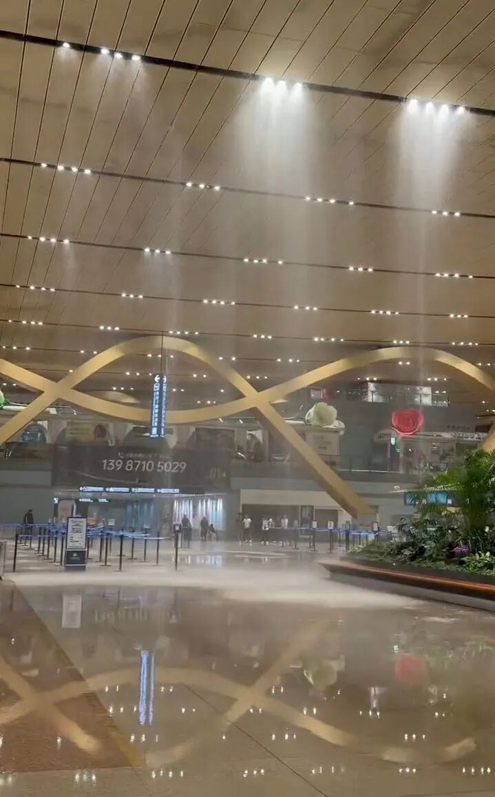 昆明长水机场多处漏水，“严重地方已漏水成帘”，多个航班延误；工作人员：遭遇短时强 ...